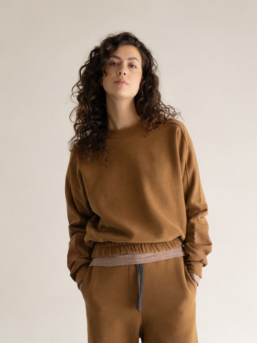 Fabric-mix sweater